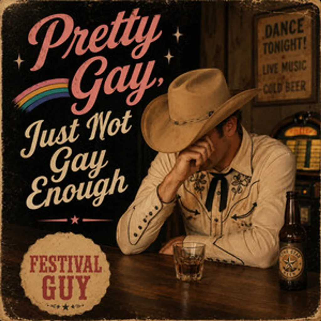Cover artwork for Pretty Gay, Just Not Gay Enough by Festival Guy
